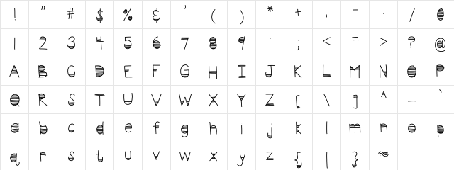 HomegirlFiftyShades Medium  glyph index