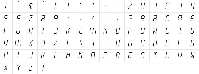 LCD2 Light  glyph index