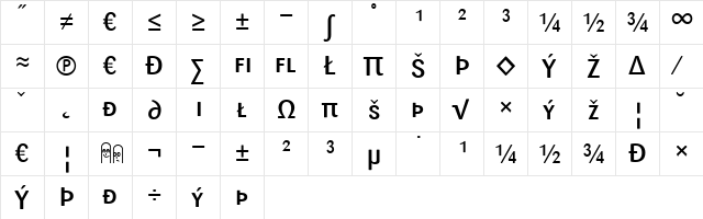 Sari Medium  glyph index
