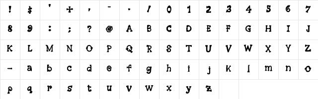 Mosaic Serif Regular  glyph index
