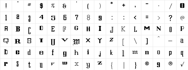 Steven Saint Regular  glyph index