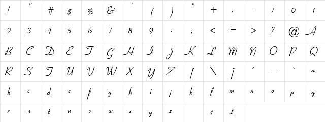 Aspire DemiBold  glyph index