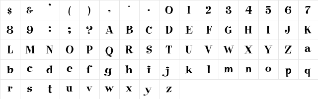 ELF Regular  glyph index