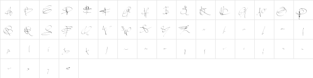 PWsignaturefont Medium  glyph index