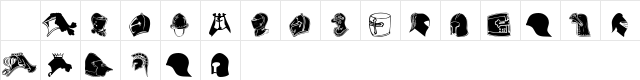 101! Head Gear Regular  glyph index
