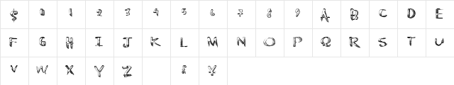 chromest Regular  glyph index