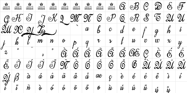 Last Frontier Personal Use Regular  glyph index