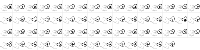 101! Maria's Love Note Regular  glyph index