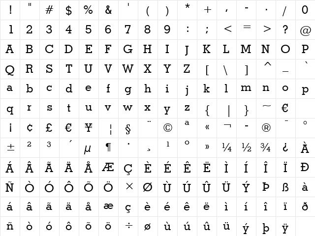 Stymie Md BT Medium  glyph index