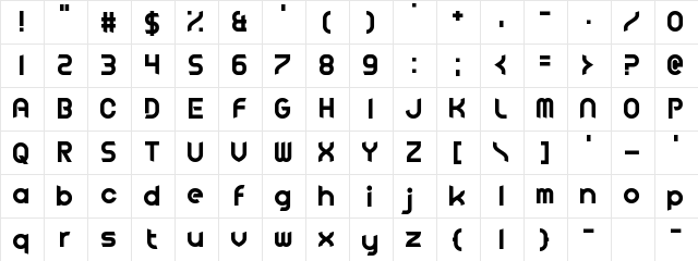 Fluid Lighter Regular  glyph index