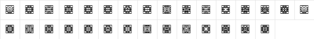 Filling Regular  glyph index