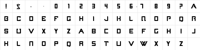 universatario Regular  glyph index