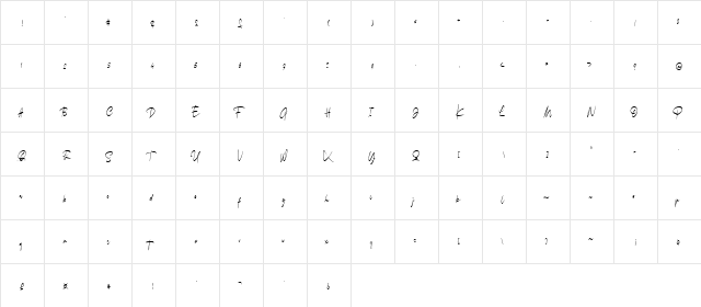 Arkania Regular  glyph index