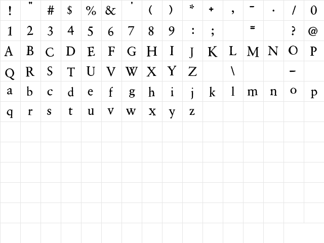 2Peas Renaissance 2Peas Renaissance  glyph index