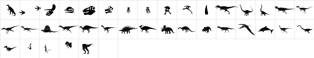 Dinosaur Solid  glyph index