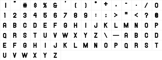 Hallandale Heavy JL Regular  glyph index