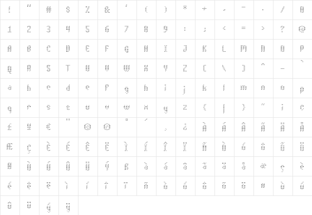 Asterix Light Regular  glyph index
