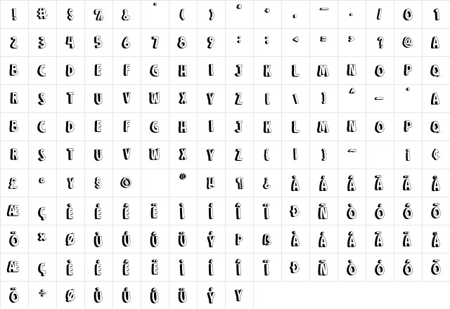 GOOD PEOPLE Regular  glyph index