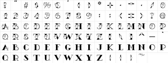 AC3-Hearts2 Regular  glyph index