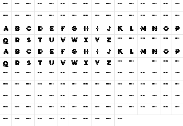 Zilap Black Storm Black  glyph index