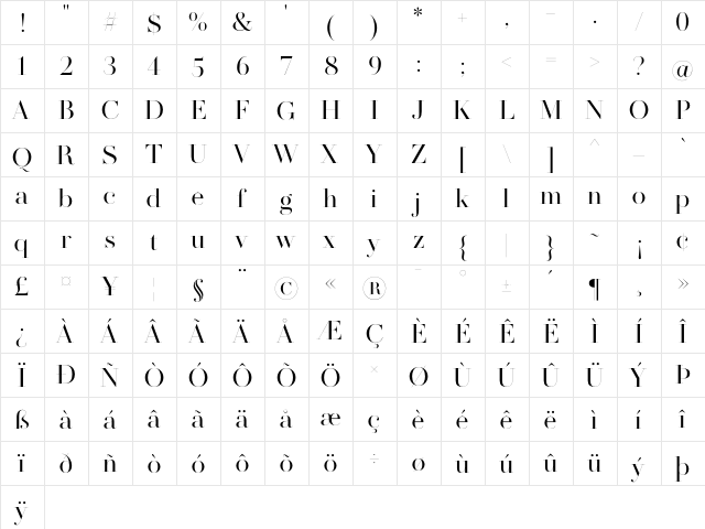 MADE SAONARA Regular  glyph index