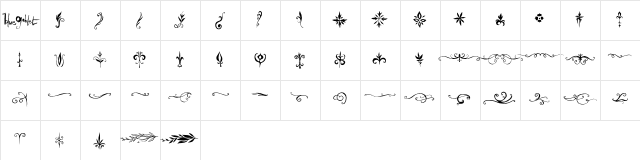 Blue Goblet Ornaments Regular  glyph index