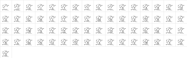 LCR Playful Dolphin Regular  glyph index
