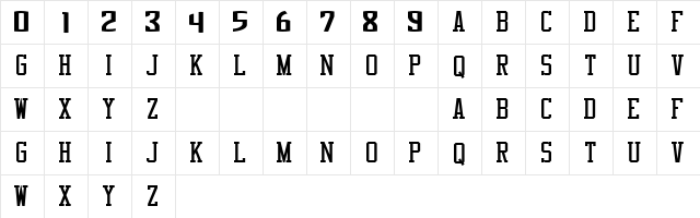 NBA Kings Regular  glyph index