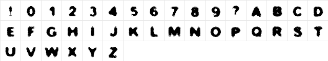 Undertow Regular  glyph index