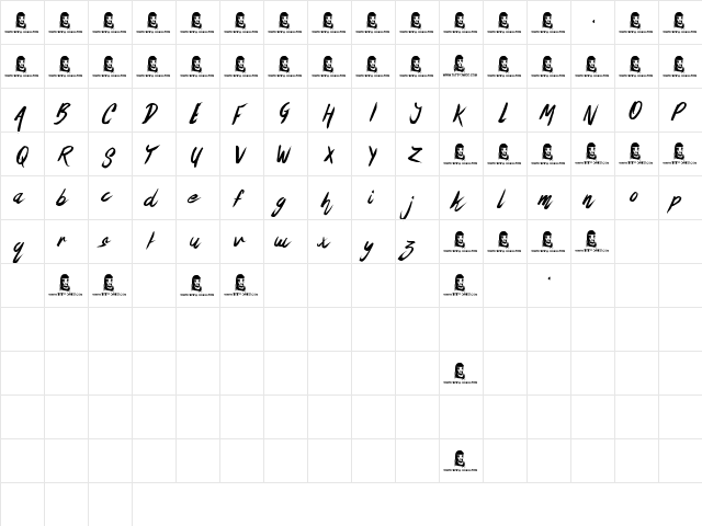The Oyster Bar Regular  glyph index