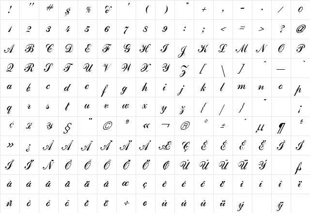Hedge Normal  glyph index