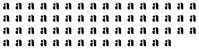 Dorfsman A Mo1 Regular  glyph index