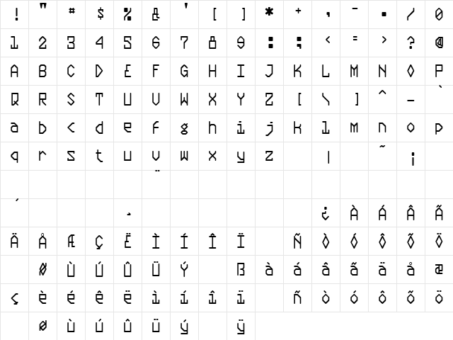 Plasmatic Regular  glyph index