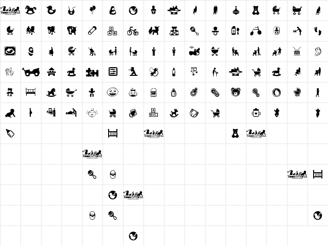 baby icons Regular  glyph index