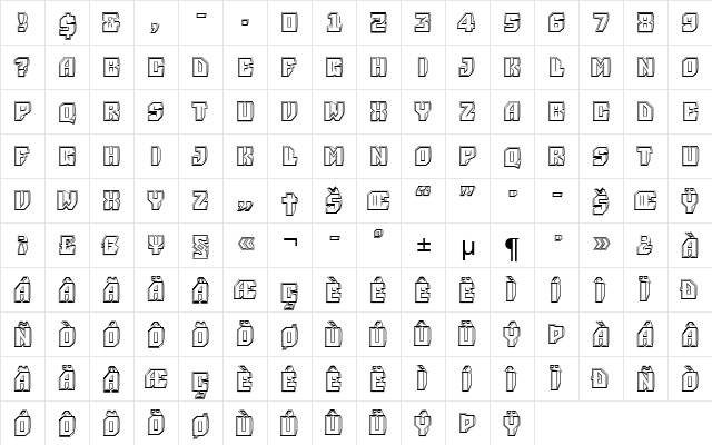 a_Simpler3DGrv Regular  glyph index