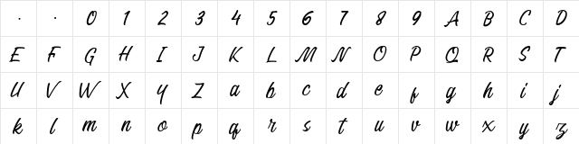 Vertica Regular  glyph index