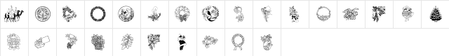 GE Merry Christmas Regular  glyph index