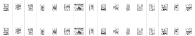 KR Color Me Window Scenes Regular  glyph index