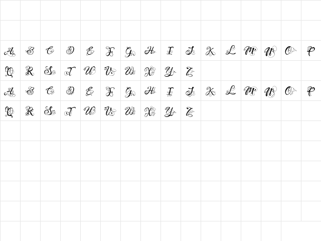 Monogram Veg Regular  glyph index