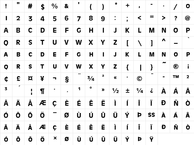 Antique Olive SC T Medium  glyph index