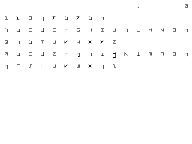 Mod Quad S Ligh  glyph index