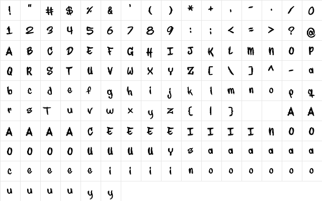 MARKER-NO2HUN Regular  glyph index