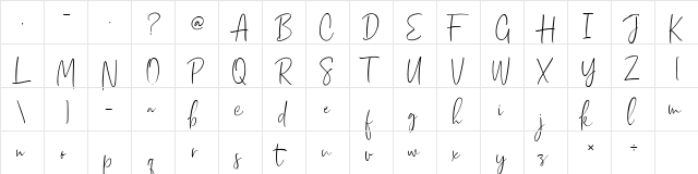 Dhanikans Signature Regular  glyph index