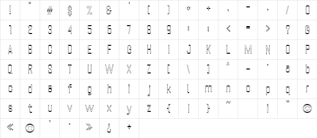 SpaghettiniPeperoncino Regular  glyph index
