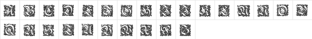 Parigee Initials Grand Regular  glyph index