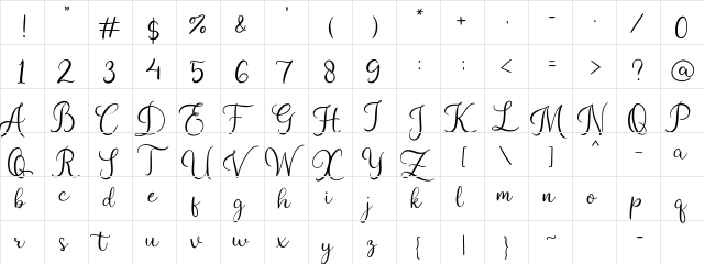 Little Bluemy Regular  glyph index