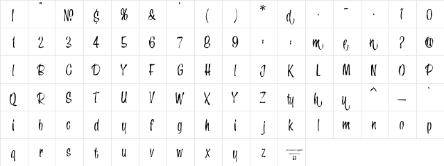 LHFSpeedstyle II Regular  glyph index