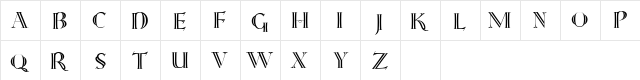 Versal Regular  glyph index
