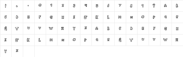 ManyFun Regular  glyph index