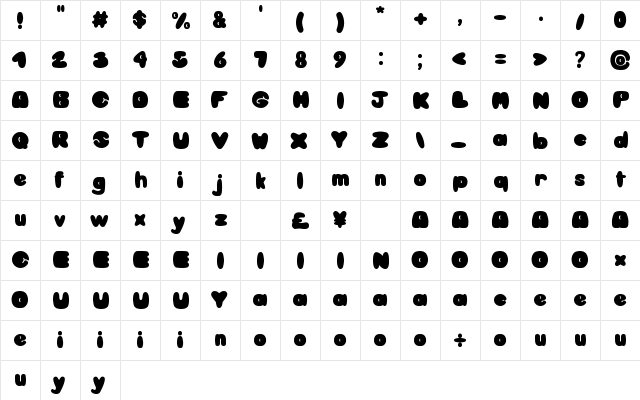 Cookies Lover Filled Regular  glyph index